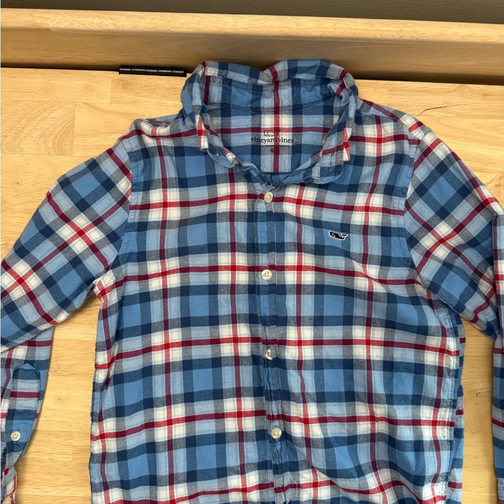 Vineyard Vines Kids Blue Plaid Shirt